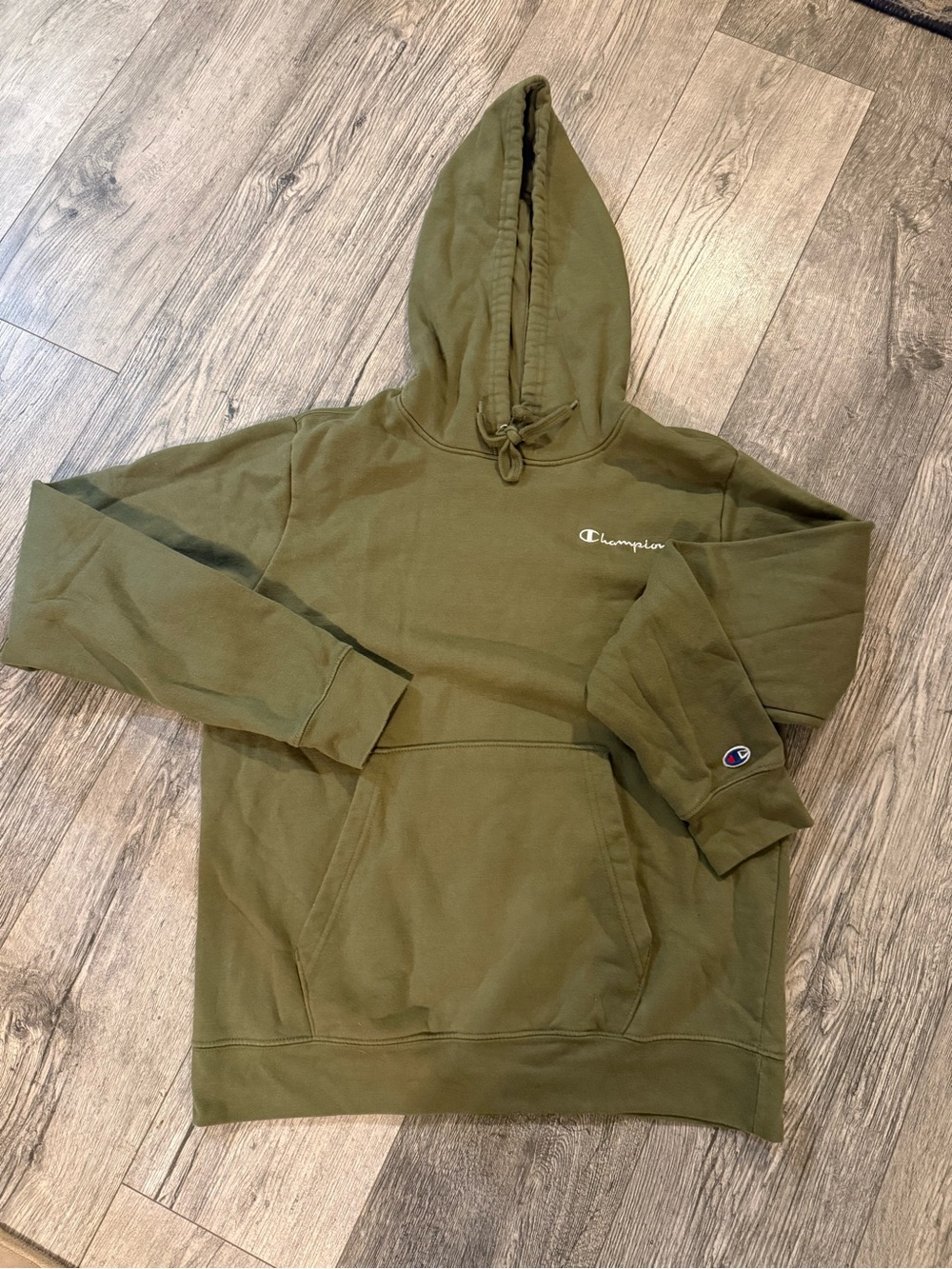 Army green champion hoodie